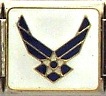 Air Force wings - white background 9mm enamel Italian charm - Click Image to Close